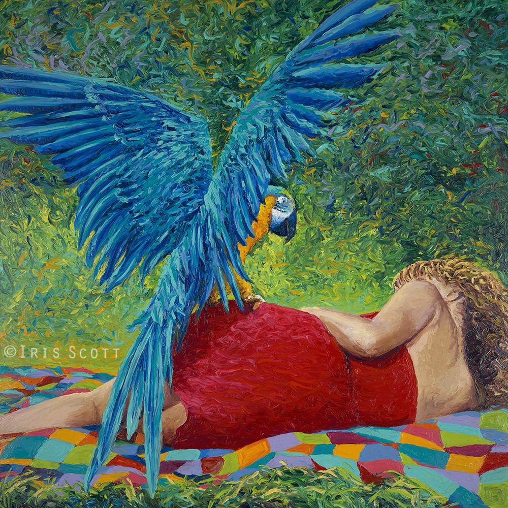 Colorful impressionistic oil paintings painted entirely with the fingers by Iris Scott 21