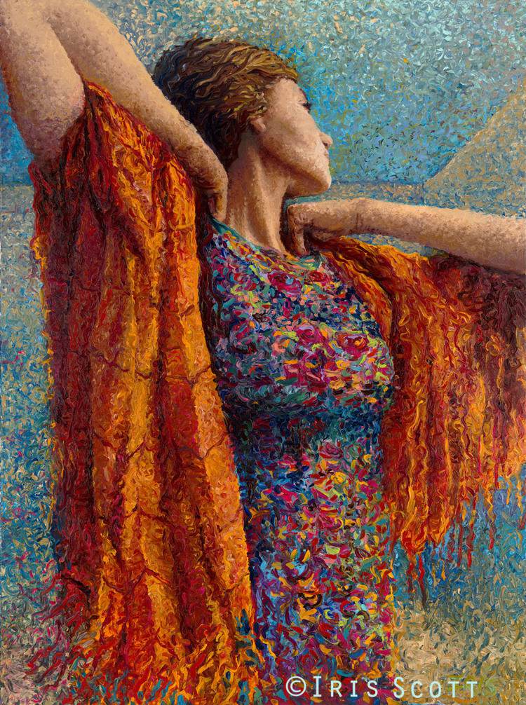 Colorful impressionistic oil paintings painted entirely with the fingers by Iris Scott 23