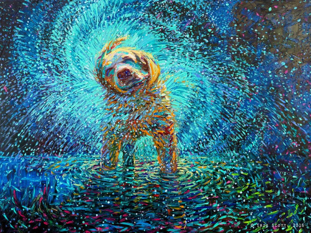 Colorful impressionistic oil paintings painted entirely with the fingers by Iris Scott 6