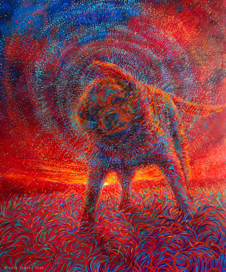 Colorful impressionistic oil paintings painted entirely with the fingers by Iris Scott 8