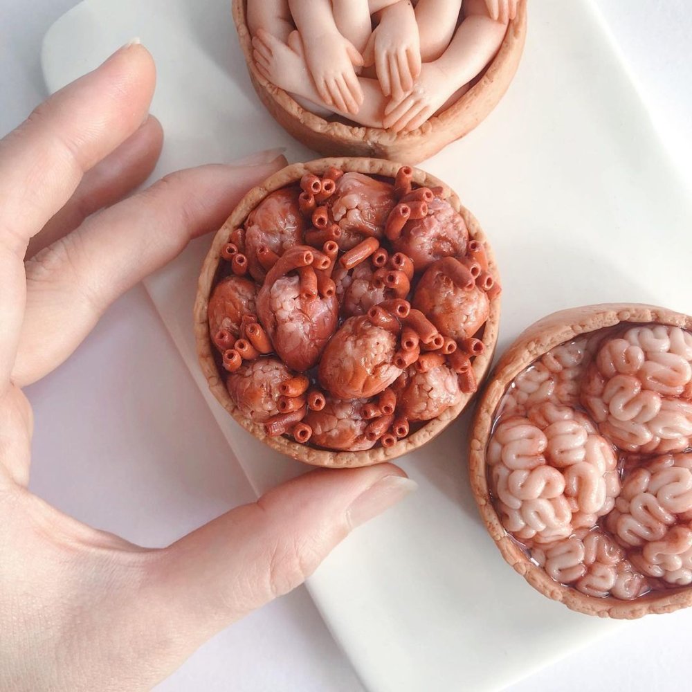 Creepy And Cute Bizarre Tiny Food Sculptures By Qixuan Lim 4