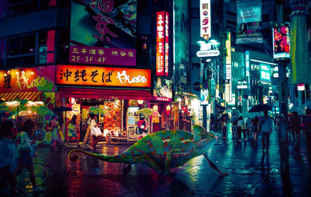 Cyberpunk Scenarios Of Wild Animals Roaming Around Nightly Cityscapes By Carlos Jimenez Varela 10