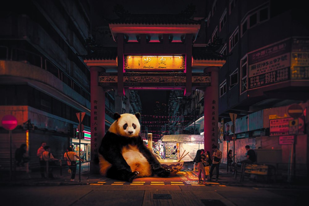 Cyberpunk Scenarios Of Wild Animals Roaming Around Nightly Cityscapes By Carlos Jimenez Varela 5