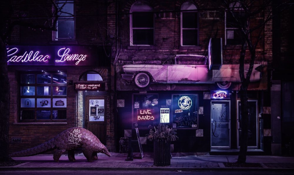 Cyberpunk Scenarios Of Wild Animals Roaming Around Nightly Cityscapes By Carlos Jimenez Varela 7