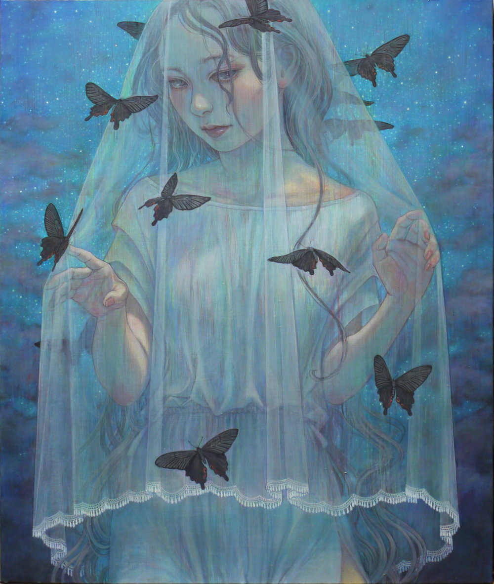 Detailed Oil Paintings Of Introspective Women Merged With Nature Elements By Miho Hirano 2