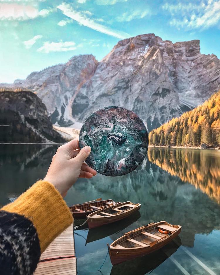 Embroidery Figures And Abstract Paintings Fused With Nature By Diana Yevtukh 4