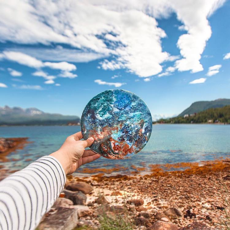 Embroidery Figures And Abstract Paintings Fused With Nature By Diana Yevtukh 5