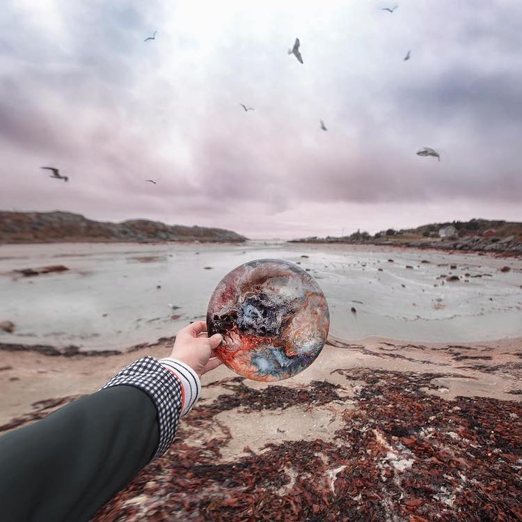 Embroidery Figures And Abstract Paintings Fused With Nature By Diana Yevtukh 6