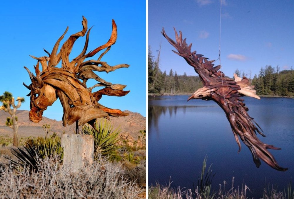 Extraordinary Sculptures And rustic Furniture Carved Out Of Driftwood By Jeffro Uitto 1