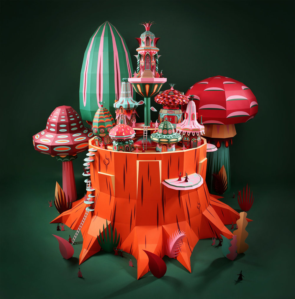 Forest Folks Fascinating Colorful Papercraft Sculptures By Zim And Zou 1