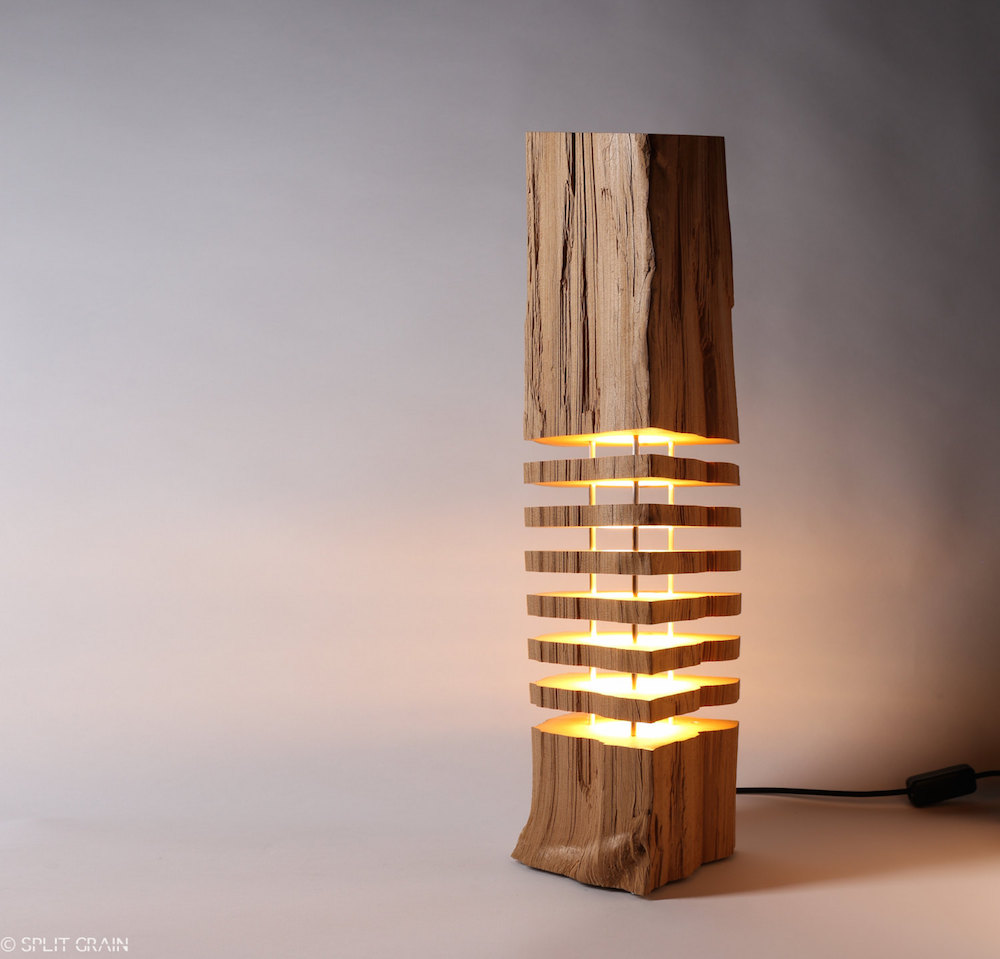 Minimalist And Sculptural Sliced Wood Lamps By Split Grain 1
