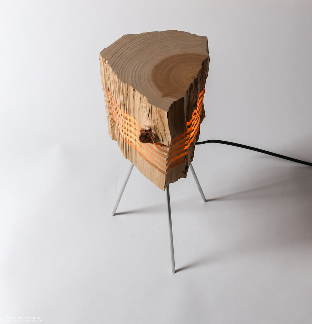 Minimalist And Sculptural Sliced Wood Lamps By Split Grain 5