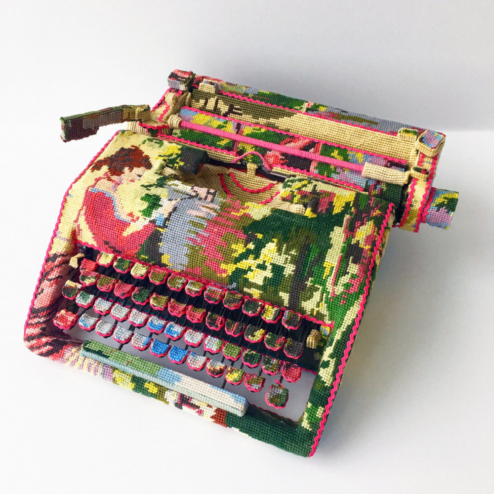 Obsolescence Domestic Objects Entirely Covered In Stamped Embroidery By Ulla Stina Wikander 9