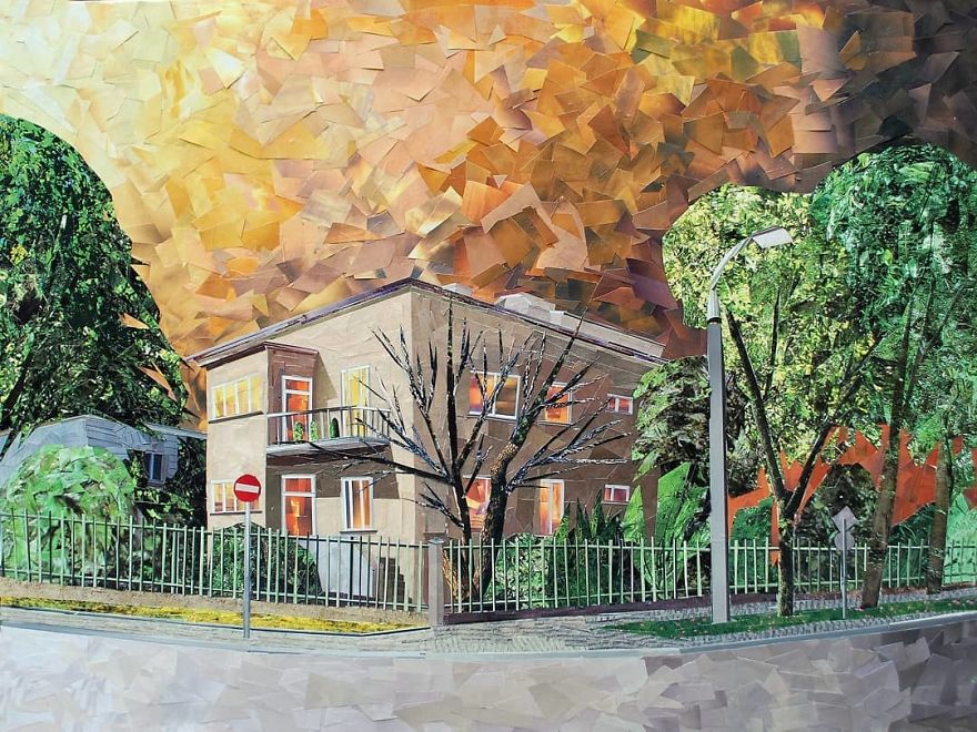 Paper Collage Cityscapes That Look Like Oil Paintings By Albin Talik 12