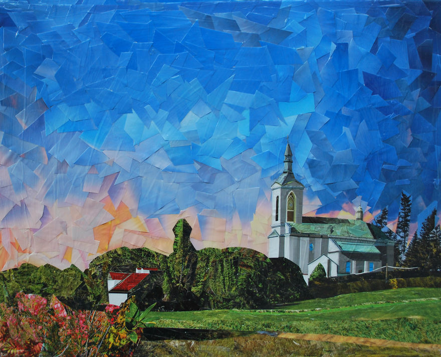 Paper Collage Cityscapes That Look Like Oil Paintings By Albin Talik 14
