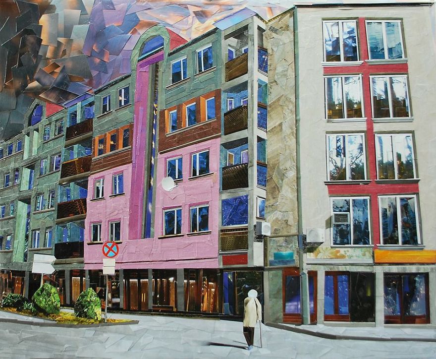 Paper Collage Cityscapes That Look Like Oil Paintings By Albin Talik 6