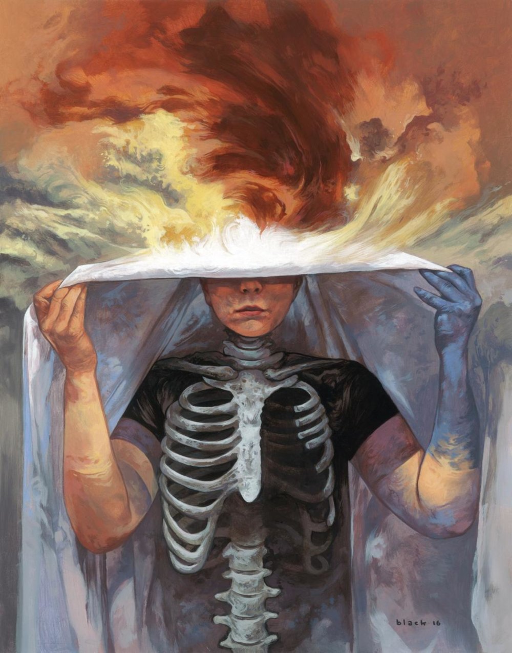 Dark girls: somber and surreal paintings by Steven Russell Black 10