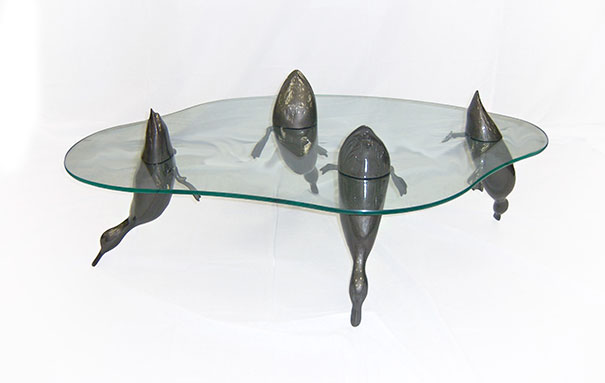 Stunning Sculptural Coffee Tables Of Animals Floating Through The Water Cleverly Designed By Derek Pearce 9