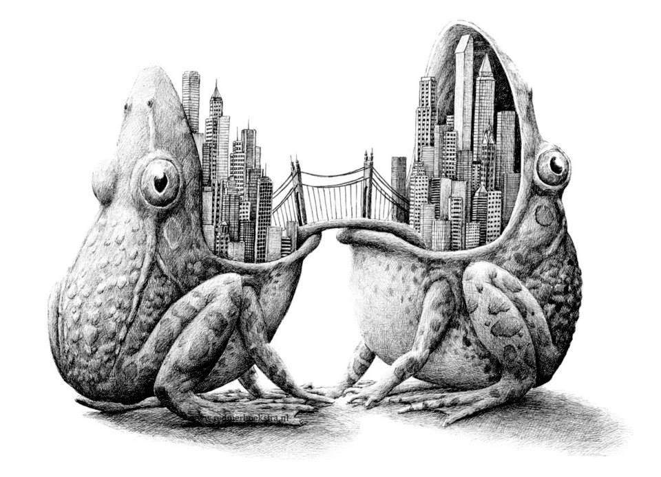Surreal Black And White Animal Illustrations By Redmer Hoekstra 7