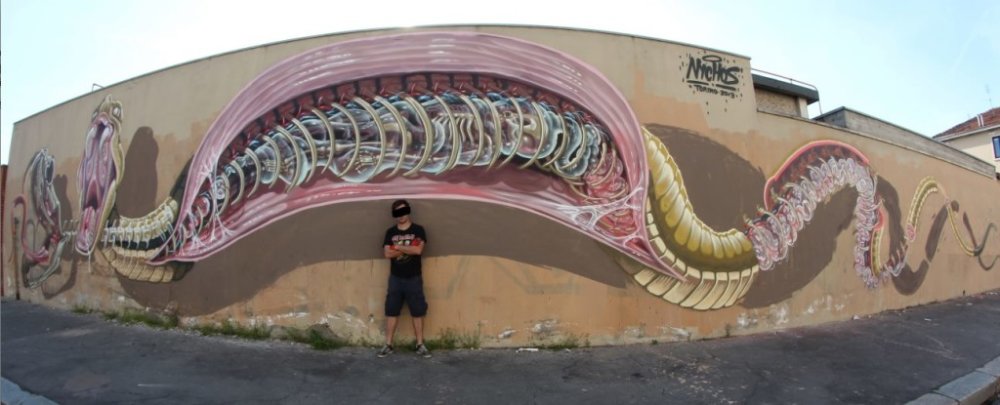 Surrealist Murals Of Anatomical Figures By Austrian Artist Nychos 9