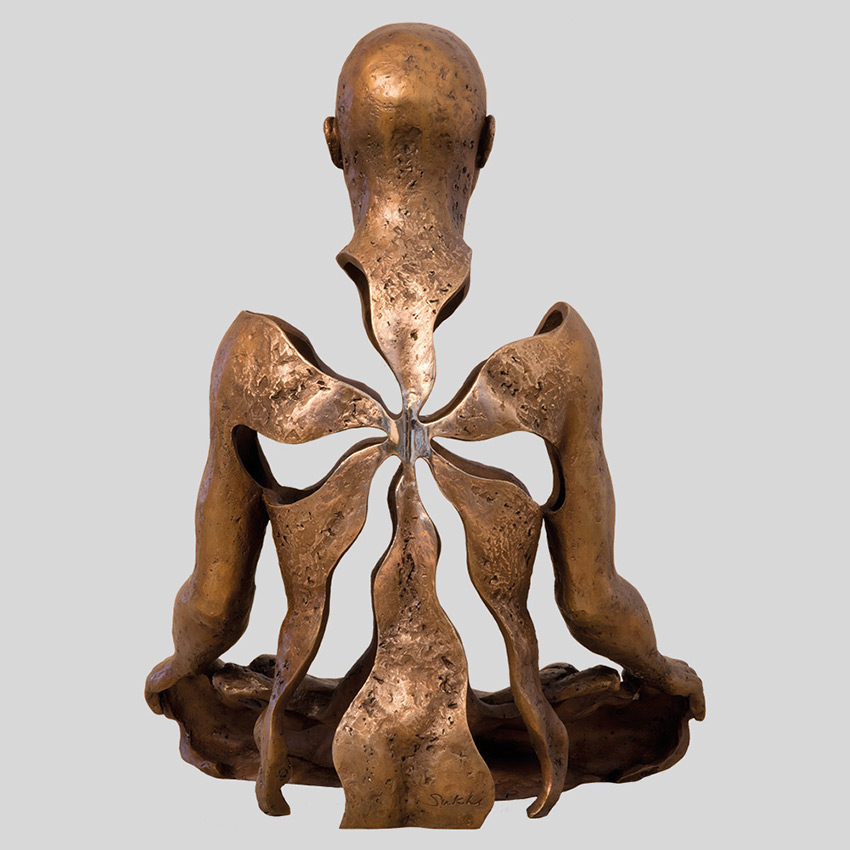 Transcendence Sublime Surrealistic Bronze Sculptures Of People In Meditation By Sukhi Barber 19