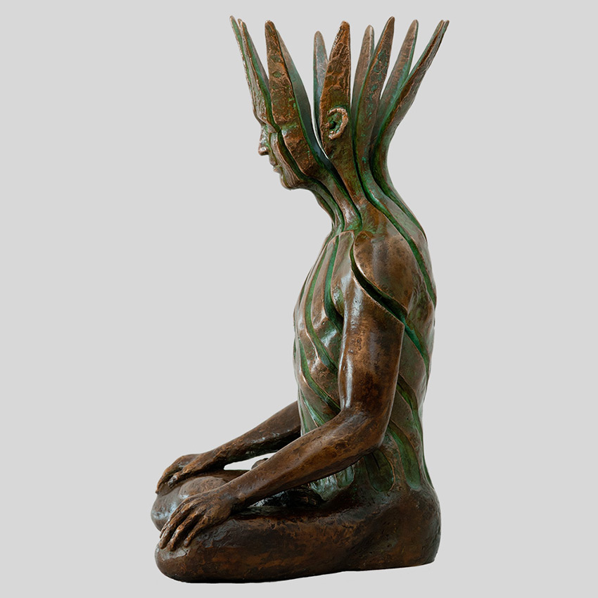Transcendence Sublime Surrealistic Bronze Sculptures Of People In Meditation By Sukhi Barber 24