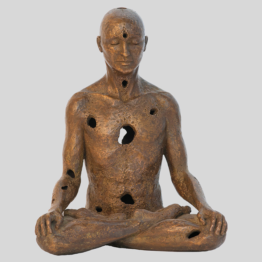 Transcendence Sublime Surrealistic Bronze Sculptures Of People In Meditation By Sukhi Barber 3