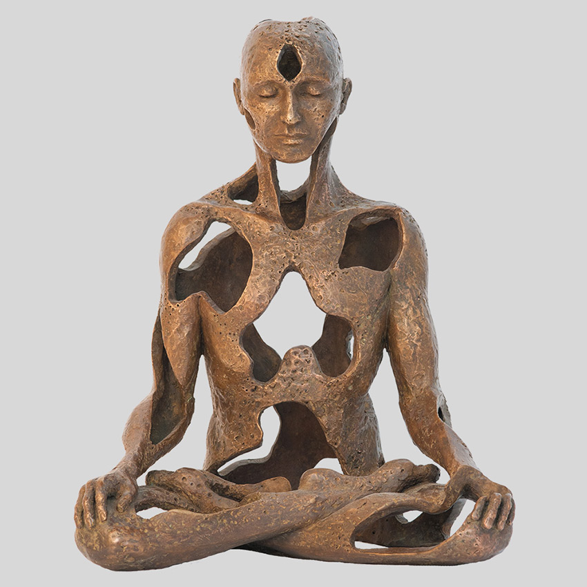 Transcendence Sublime Surrealistic Bronze Sculptures Of People In Meditation By Sukhi Barber 4