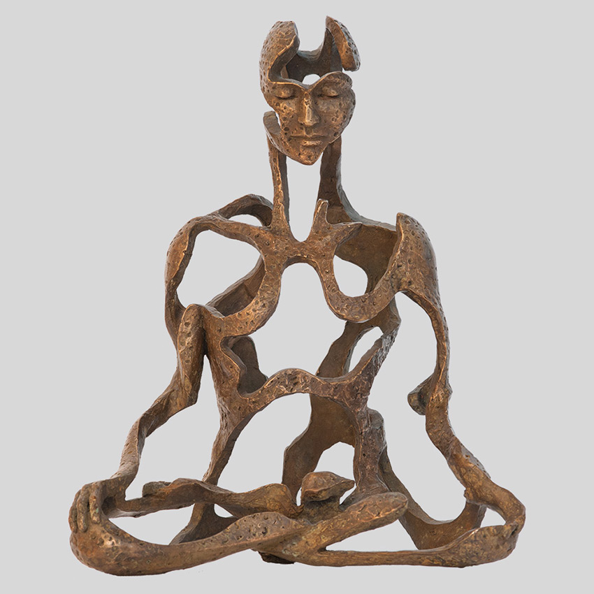 Transcendence Sublime Surrealistic Bronze Sculptures Of People In Meditation By Sukhi Barber 5