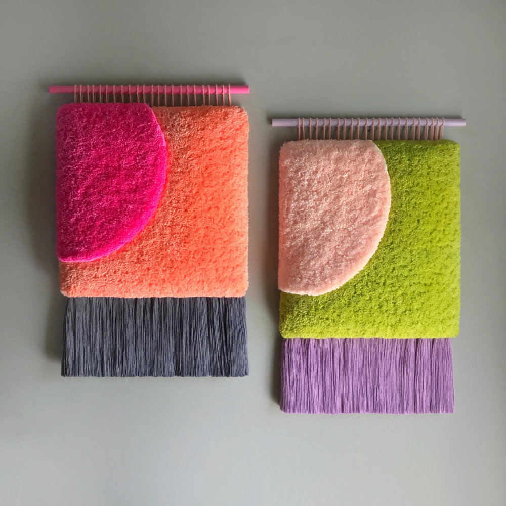 Abstract And Improvised Wall Tapestries With Vibrant Colors By Judit Just Antelo 1