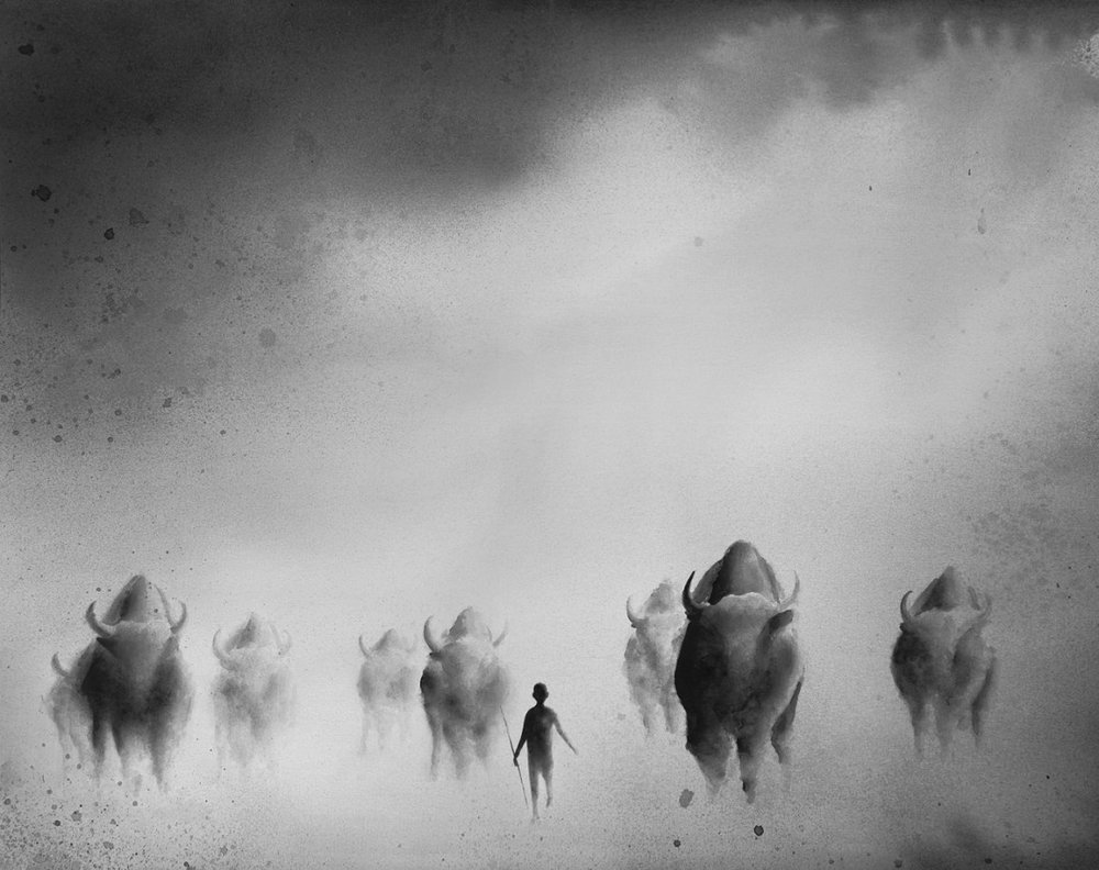 Dreamy Black And White Watercolors That Depict A Unique Connection Between Animals And Children By Elicia Edijanto 11