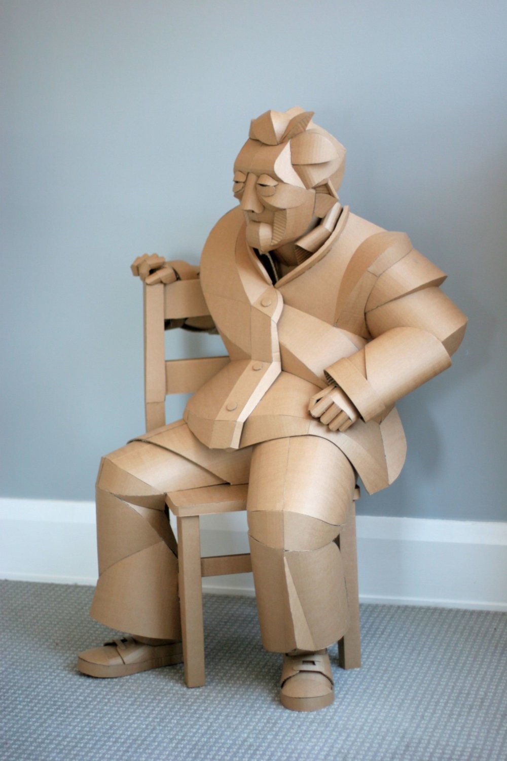 Magnificent Figurative Sculptures Made Entirely Out Of Cardboard By Warren King 4