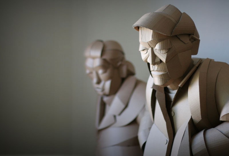 Magnificent Figurative Sculptures Made Entirely Out Of Cardboard By Warren King 8