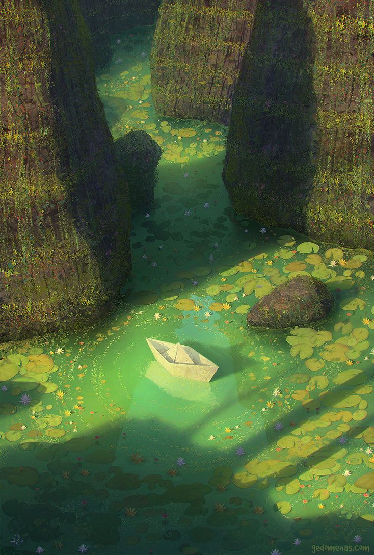 Secret Place - Dreamlike Landscapes Awesome Surrealist Illustrations By Gediminas Pranckevicius