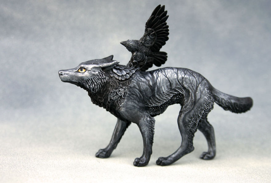 Superb Velvet Clay Sculptures Of imagined mythical Animals By Evgeny Hontor 33