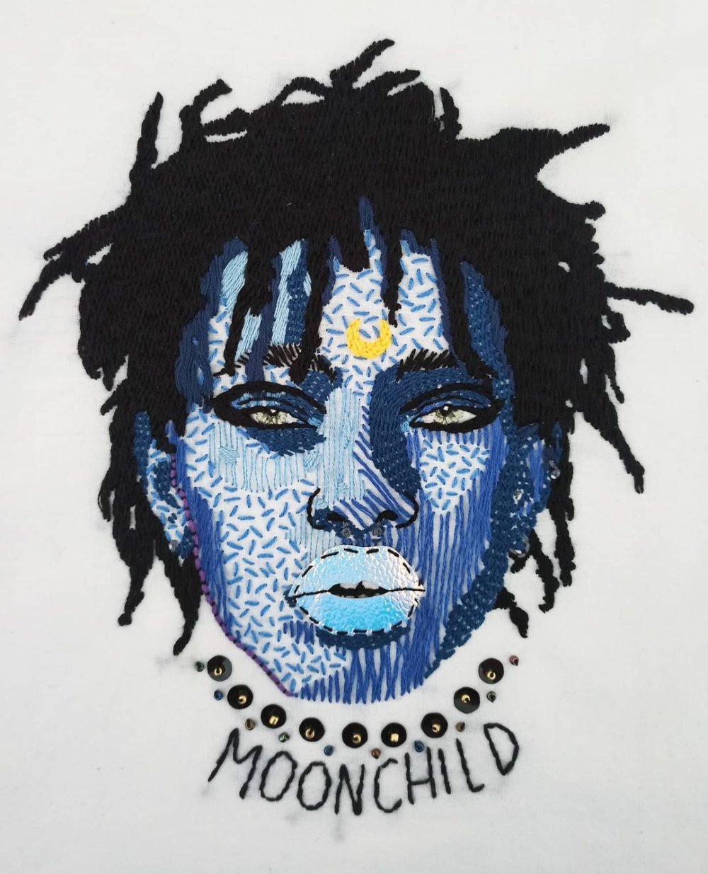 Expressive Embroidered Portraits Composed Of Colorful Lines And Stitches By Brenda Risquez 8