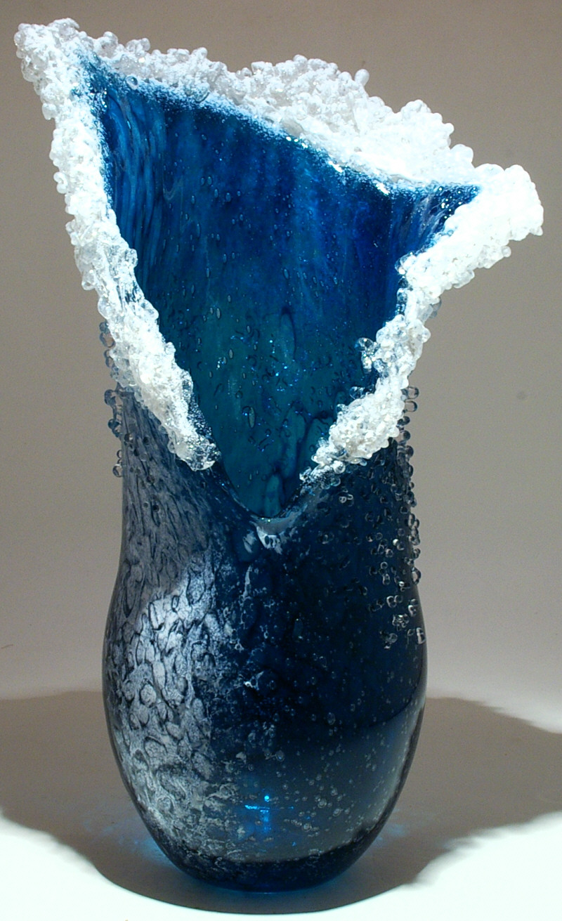 Magnificent Ocean Wave Glass Vases And Sculptures By Blaker Desomma Glass 13