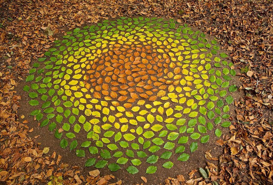 Marvelous Cairns And Mandalas Made From Leaves And Rocks By James Brunt 15