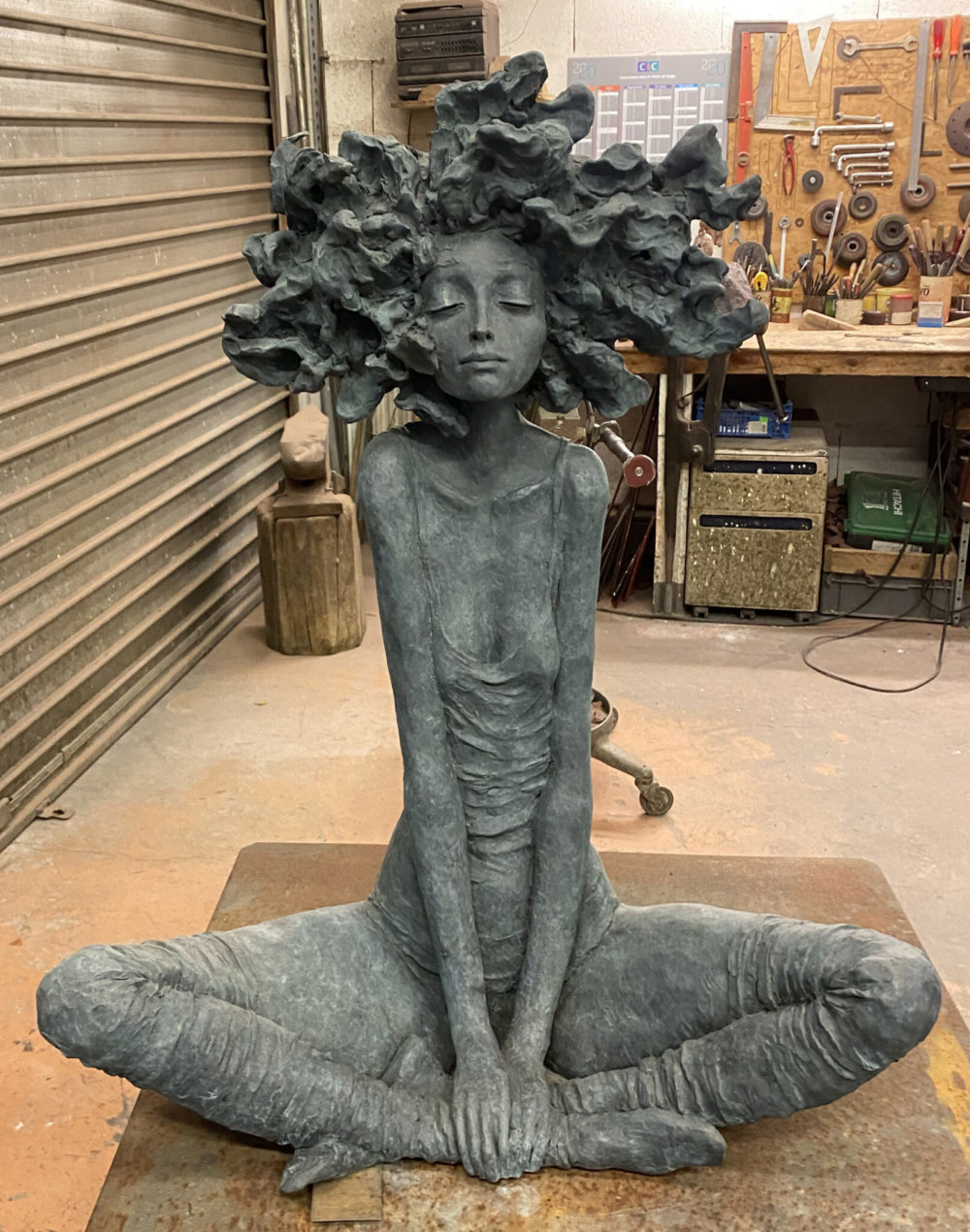 Petites Bonnes Femmes Poetic Bronze Sculptures Of Melancholic Women With Coiffed Hair By Valerie Hadida 7