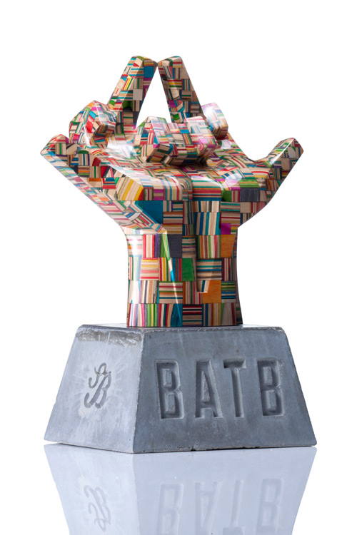 Stunning Colorful Sculptures Made Out Of Old Skateboards By Haroshi 13