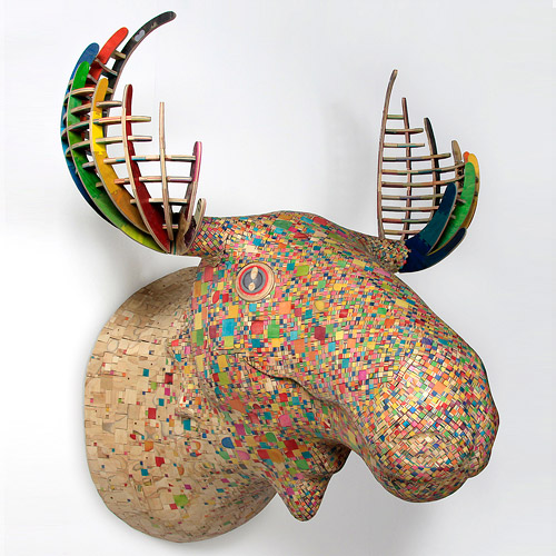 Stunning Colorful Sculptures Made Out Of Old Skateboards By Haroshi 6