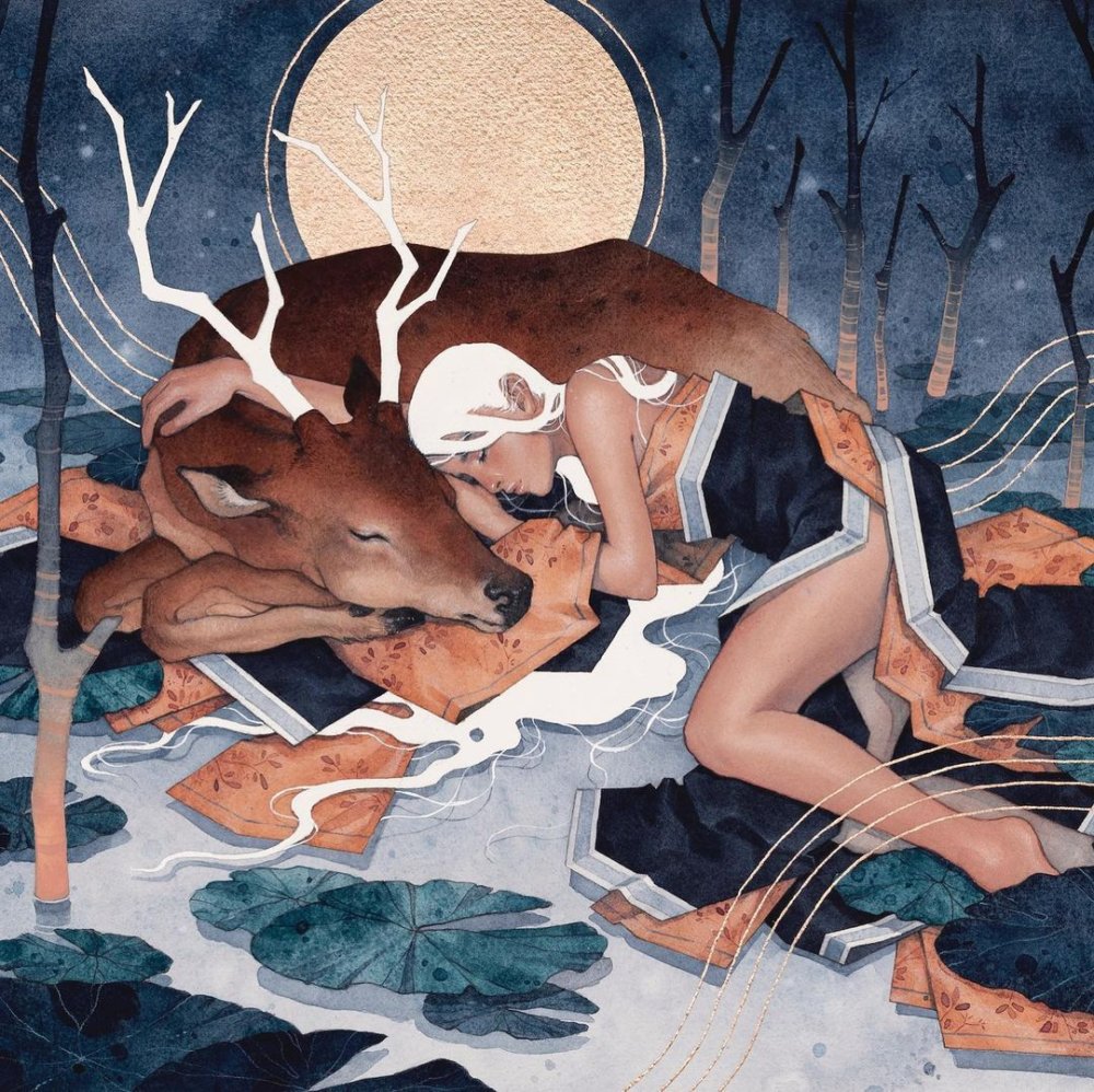 Whimsical And Ethereal Watercolors Of Women In Deep Moments Of Intimacy By Hieu Nguyen 5