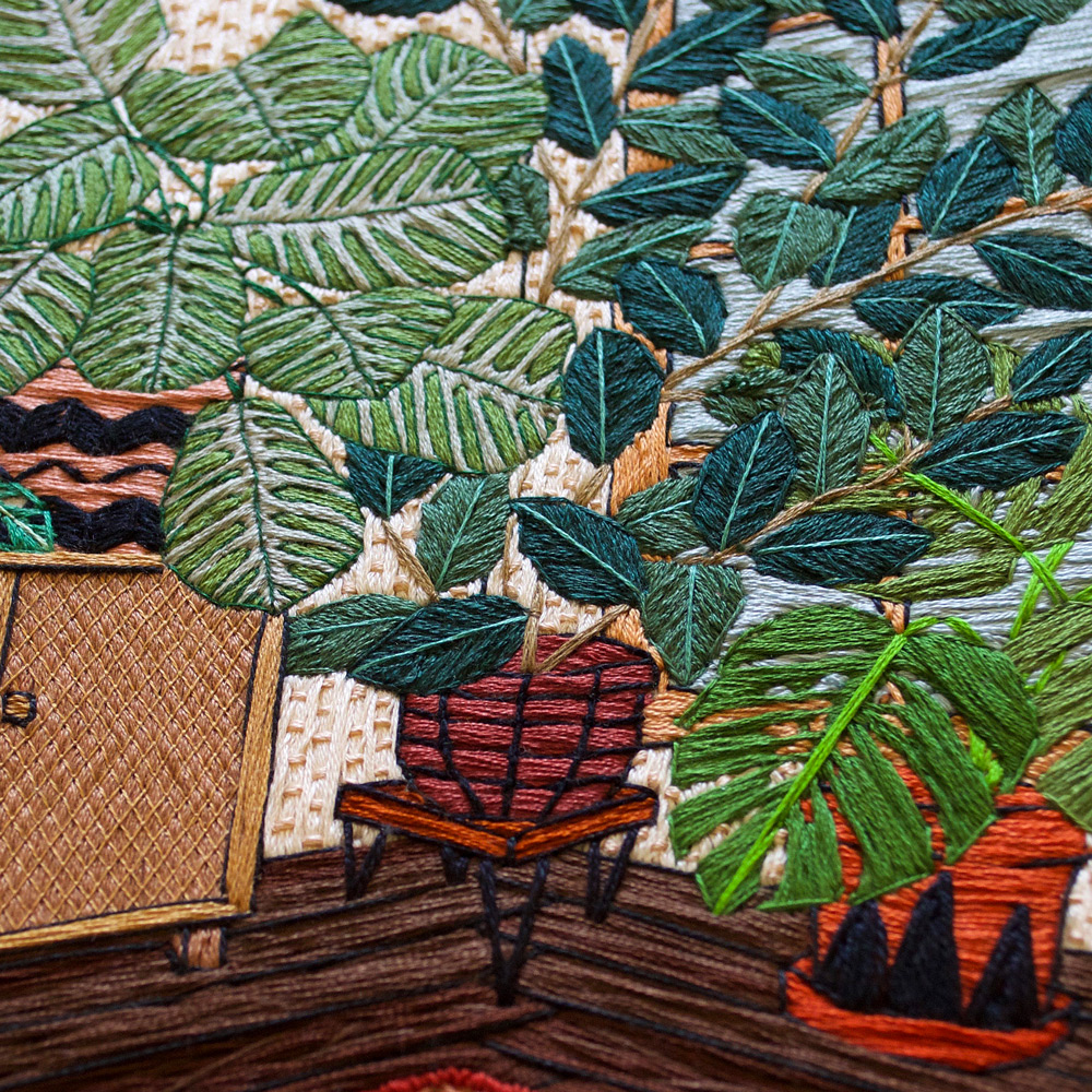 Enchanting Embroidery Art Inspired By Houseplants And Vintage Decor By Sarah K Benning 2
