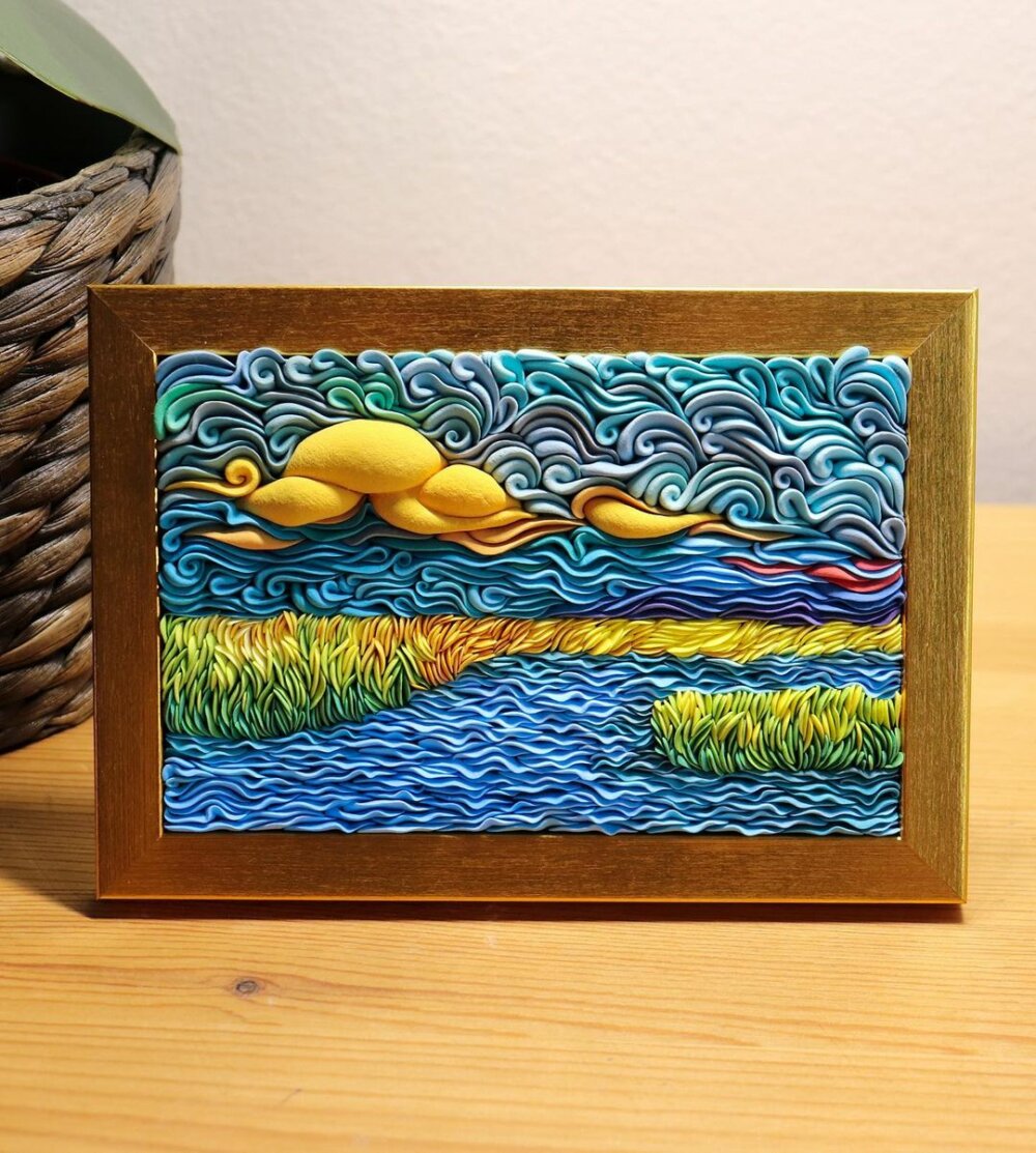 Petals Impressionism Stunning Air Dry Polymer Clay Panels Of Floral Landscapes By Alisa Laryushkina 1