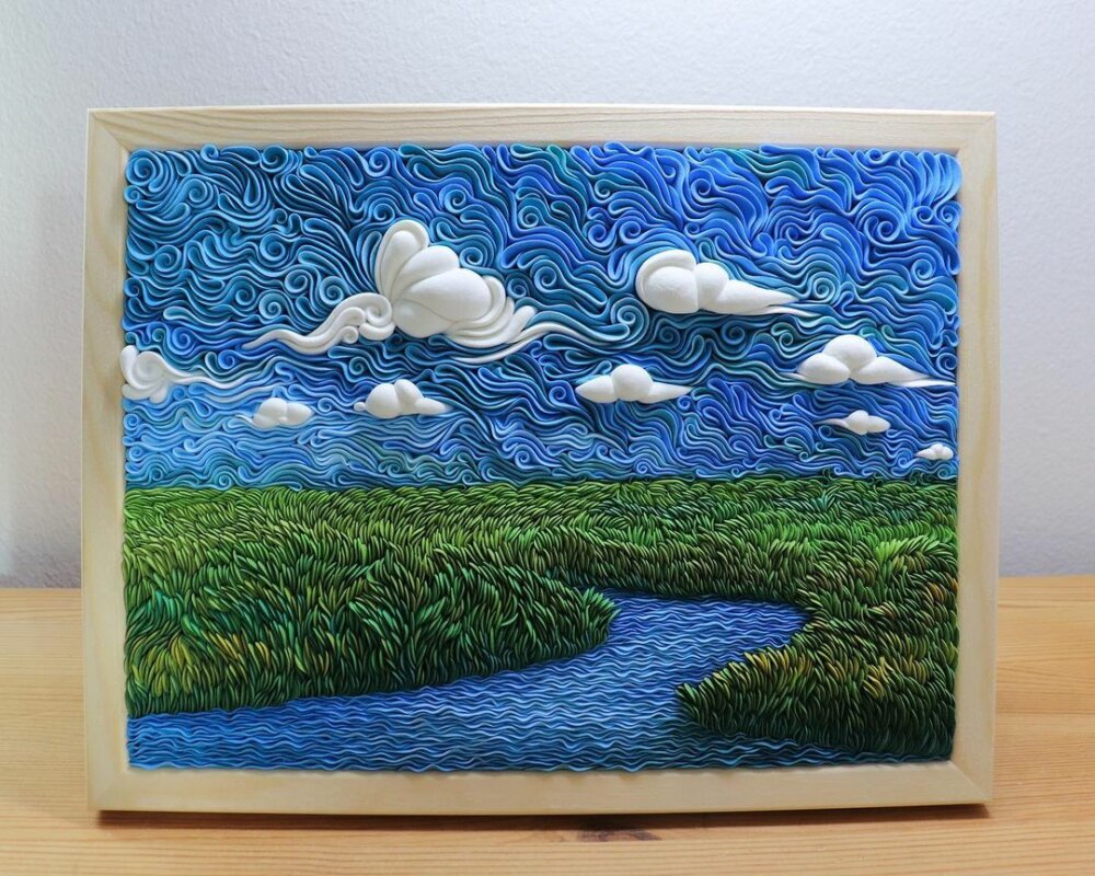 Petals Impressionism Stunning Air Dry Polymer Clay Panels Of Floral Landscapes By Alisa Laryushkina 11