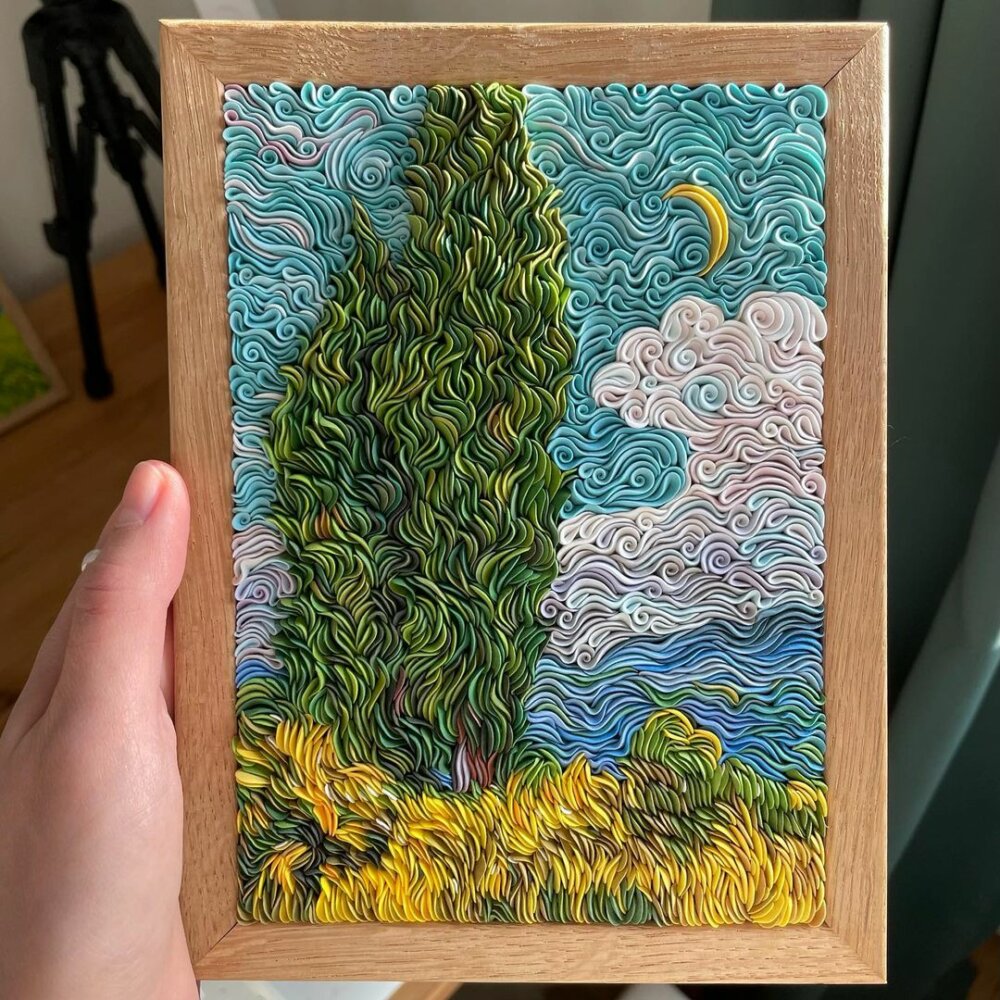 Petals Impressionism Stunning Air Dry Polymer Clay Panels Of Floral Landscapes By Alisa Laryushkina 2