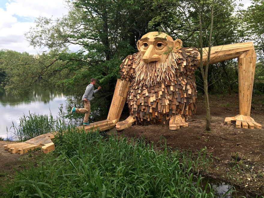 Giant Recycled Wood Sculptures Hidden In Copenhagens Green Spaces By Thomas Dambo 16