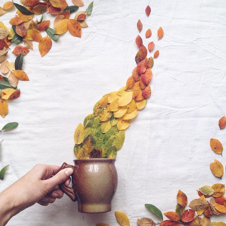 Enchanting Still Life Photographs Made Using Teacups Leaves And Flowers By Marina Malinovaya 5