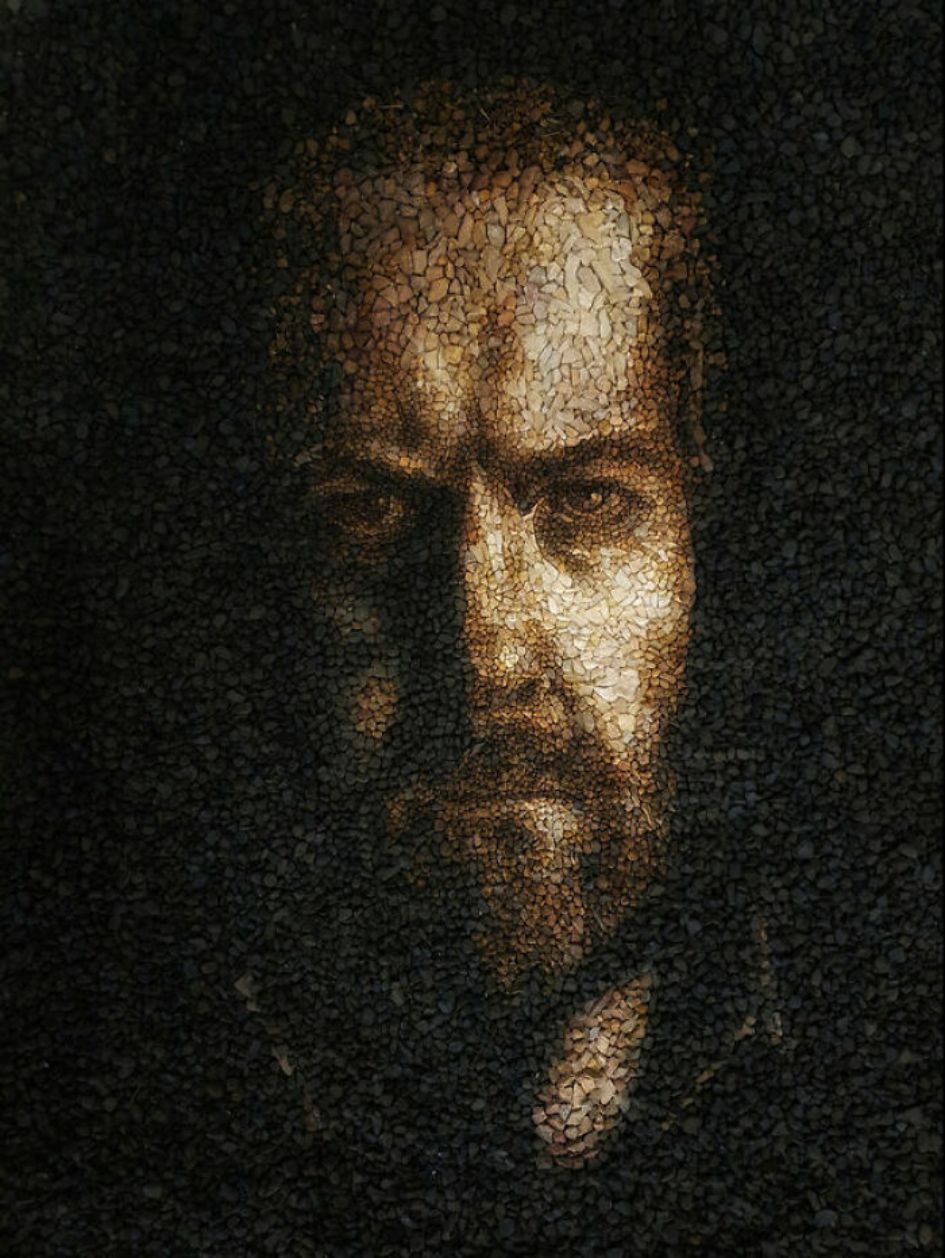 Extraordinary Mosaic Portraits Made With Pebbles By Justin Bateman 13