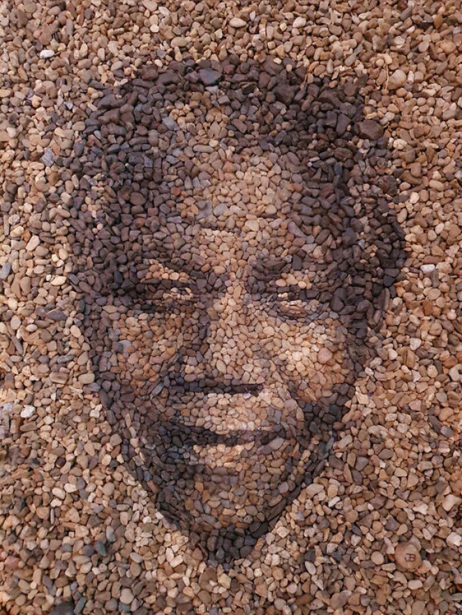 Extraordinary Mosaic Portraits Made With Pebbles By Justin Bateman 4